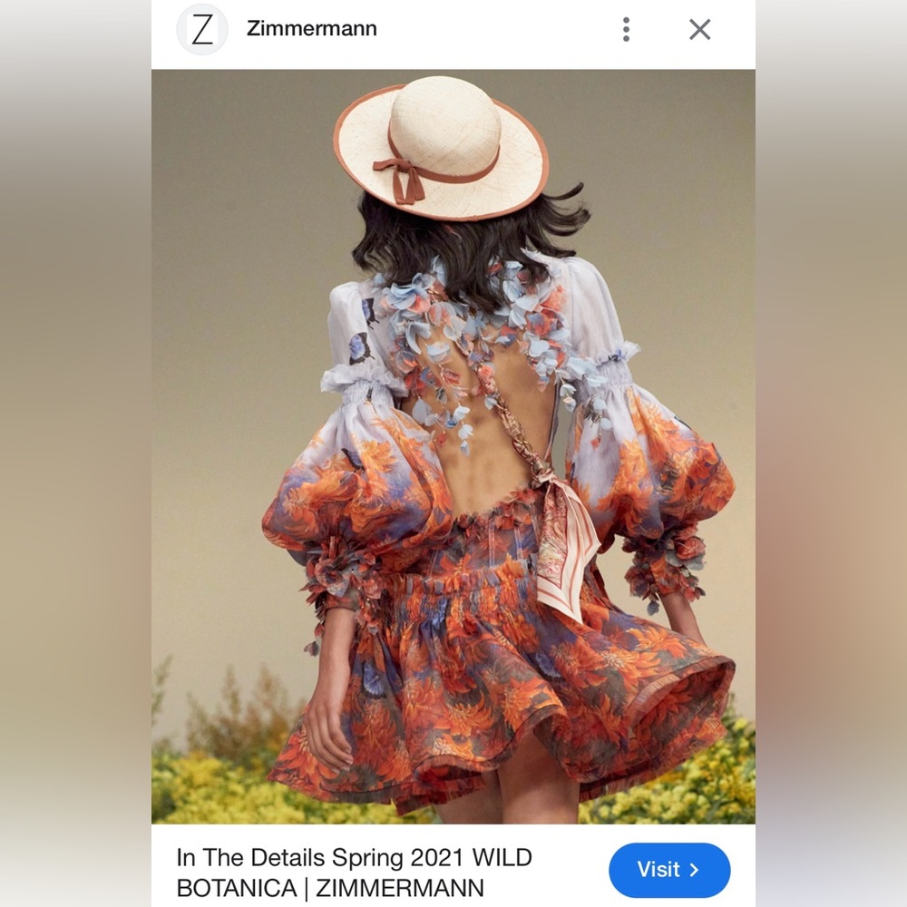 ✨Botanica Mini Dress in Zimmermann's Spring 2021 "Wild Botanica" Collection✨ - Picture 9 of 9